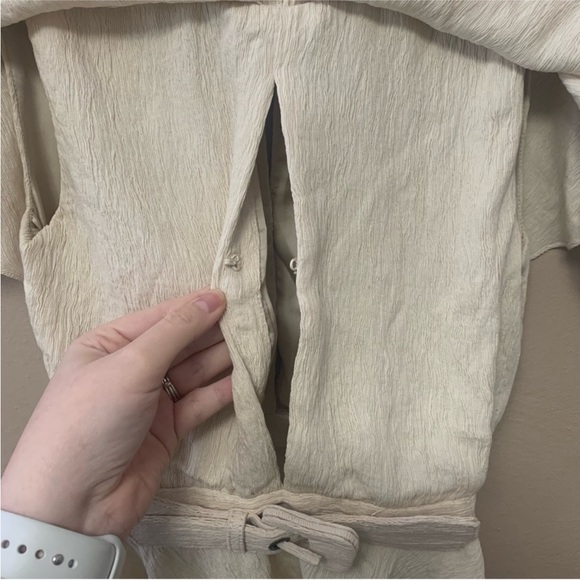 Johanna Ortiz Amor Es Belted Textured Crepe Top Cream White Beige Size 0 New NWT - Picture 5 of 12